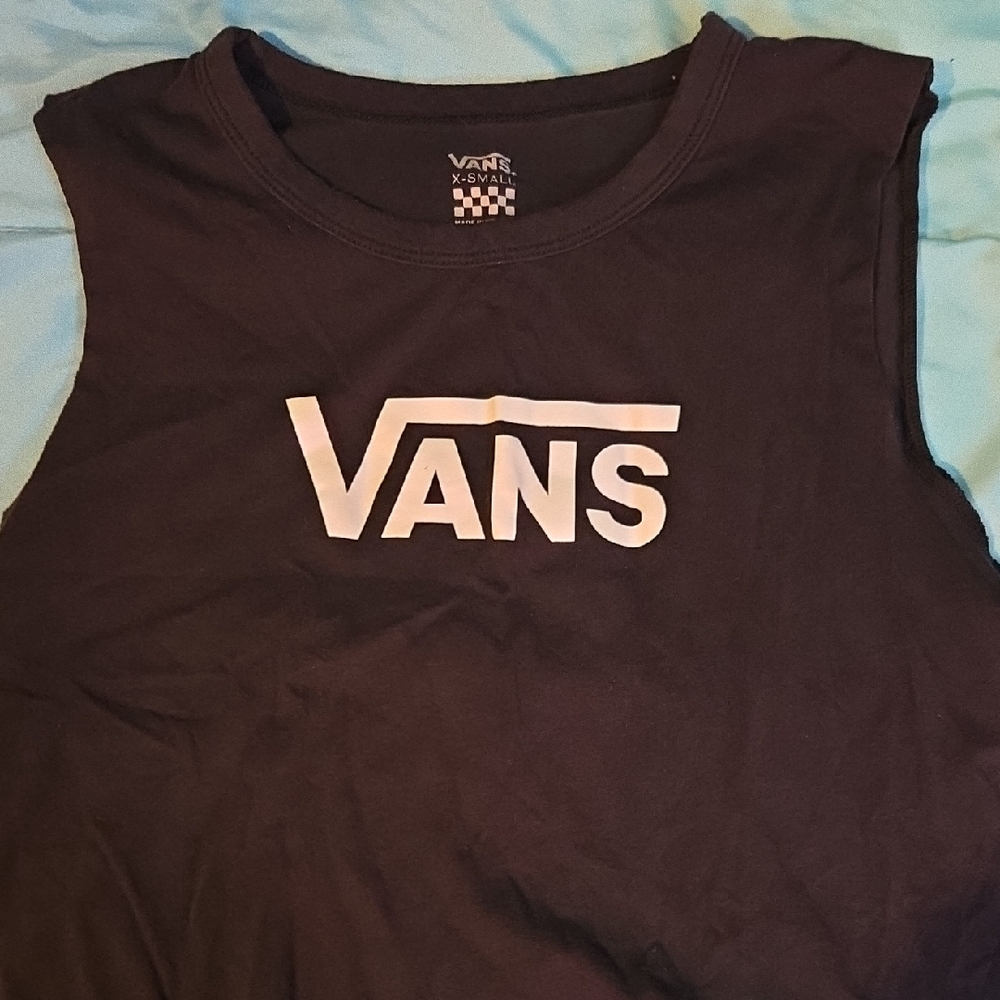 Vans Black Tank Top with White Logo